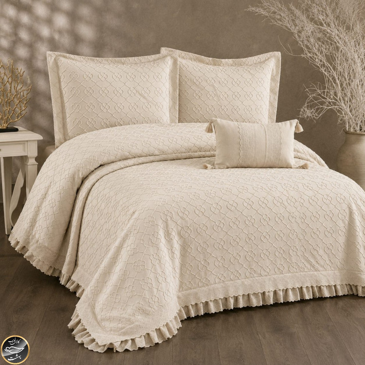 ست پیکه دونفره مدل Julia برند Capital Home ترک (هفت تکه - کرم شیری)