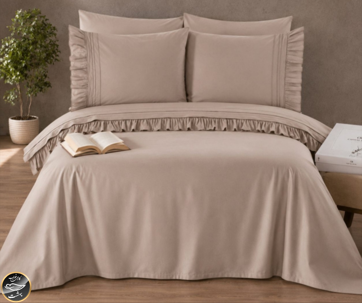 ست کاور لحاف دونفره مدل Bahar برند Capital Home ترک (شش تکه - بژ)