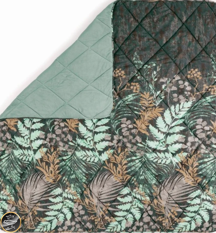 لحاف دونفره برند Cotton Box مدل Velvet Yorgan Clorasa Mint (یک تکه)