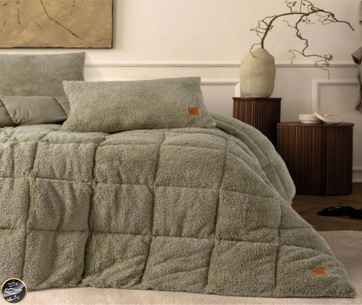 ست خواب دونفره برند Cotton Box مدل Yastikli Yorgan Pelus Tas (سه تکه)